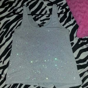 Grey sequined tank top