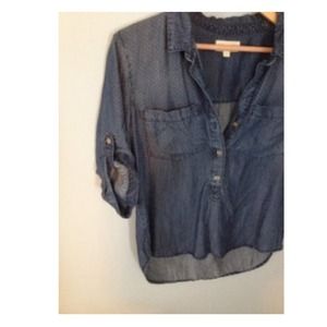 Cloth & Stone polka dot denim shirt