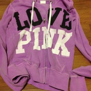 Victorias Secret purple zip up with hood size XS