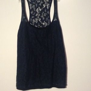 Hollister navy laced tank top