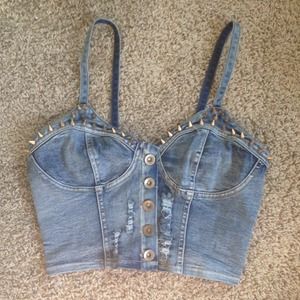 Stretchy Jean Spiked Bustier