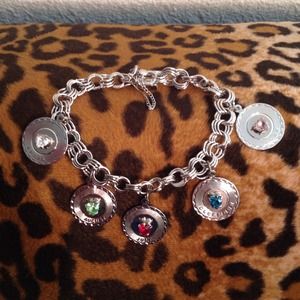 Sterling Silver 925 Charm Bracelet w/Charms