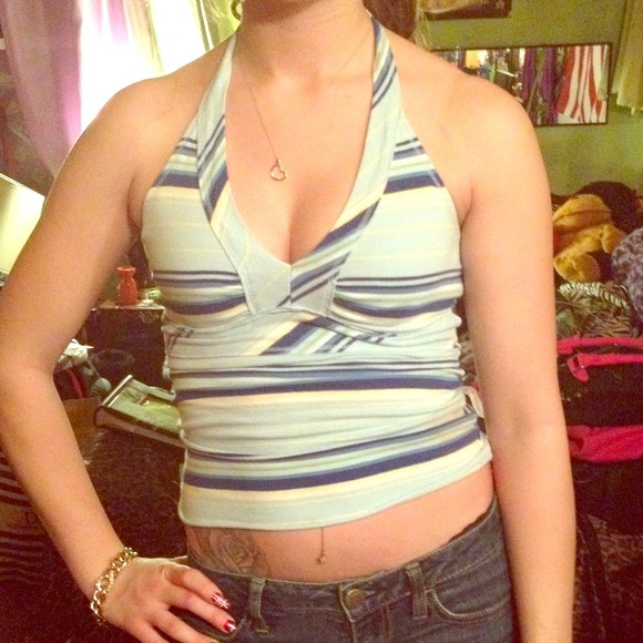 Stripped halter top