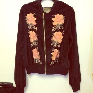 Wildfox velour zip-up jacket