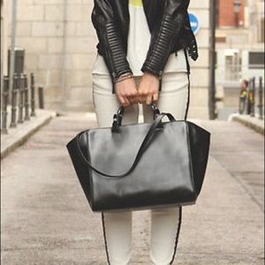 Zara black shopper bag