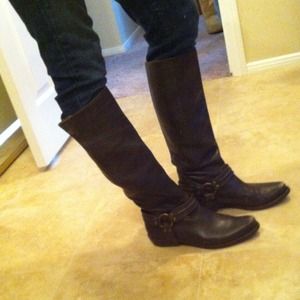 Franco Sarto brown leather boots
