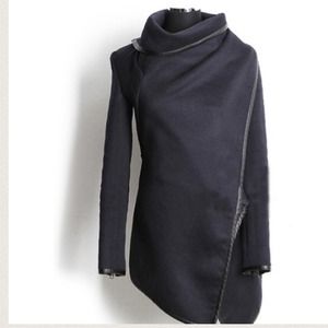 Navy blue shawl coat