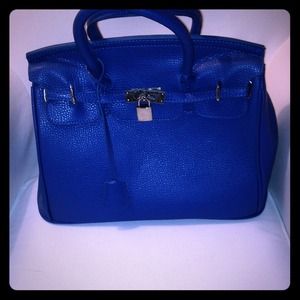 Birkin look-a-like royal blue purse