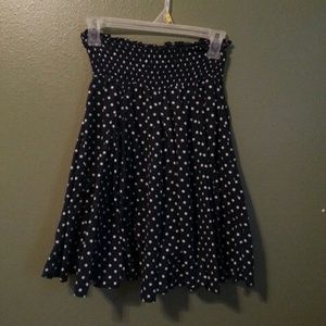 Navy with white polka dots skirt
