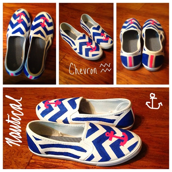 Nautical anchor chevron shoes - Picture 4 of 4