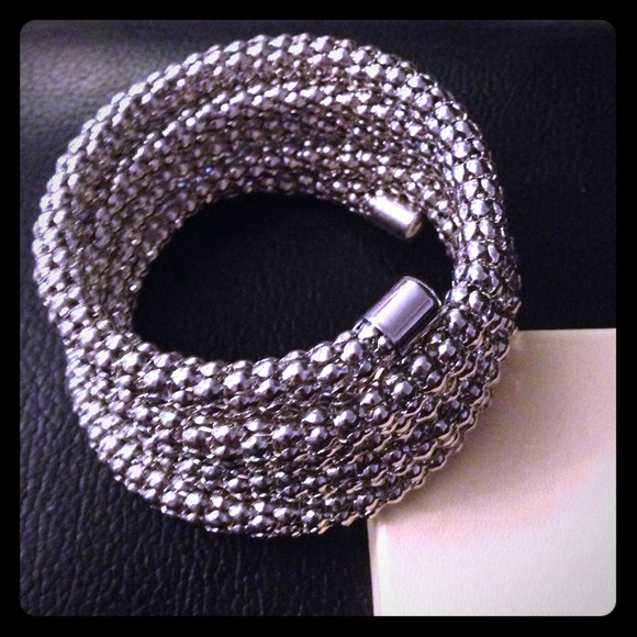 SOLD Silver tone statement bracelet