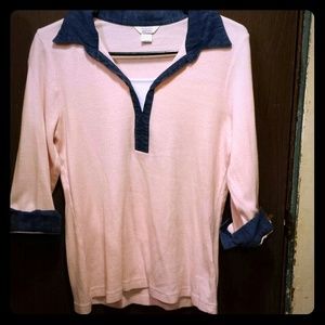 Pink blouse with quarter length sleeves