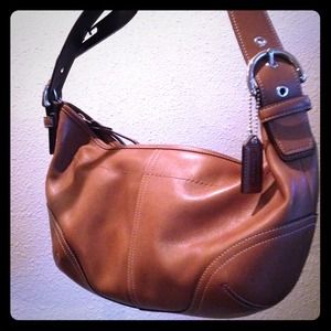 Authentic leather camel Coach handbag