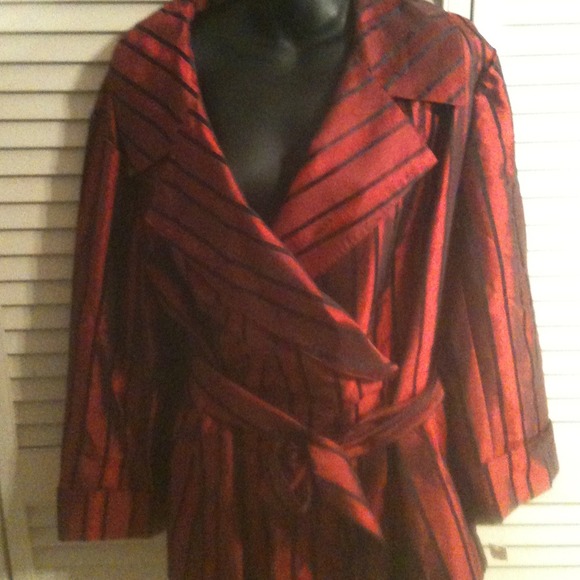 Red striped Alex Marie 24W belted top nwt - Picture 1 of 4