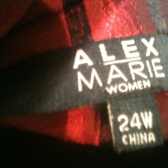 Red striped Alex Marie 24W belted top nwt - Picture 4 of 4