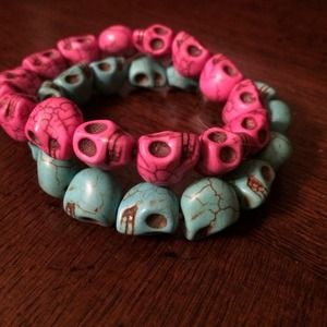 Stretchy skull bracelets.