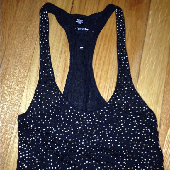 New Joe's black T top with glitter dots - Picture 2 of 4