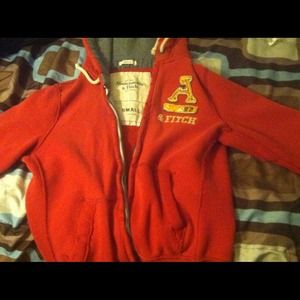 Red Abercrombie & Fitch Hoodie (Small)