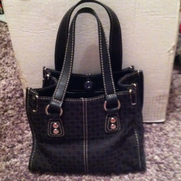 Black handbag.