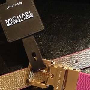 Michael kors reversible belt -- pink and gold