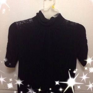 Black lace turtle neck top!