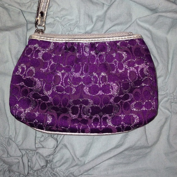 Purple coach coin purse