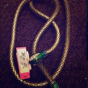 Betsey Johnson long chain snake necklace