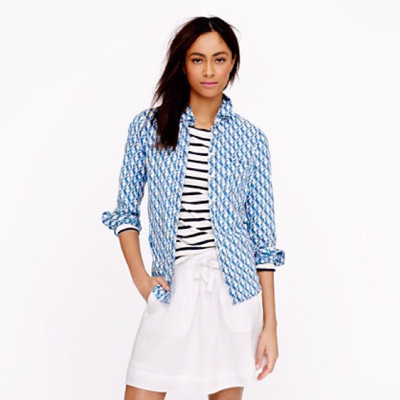 NWT J. Crew seahorse shirt, size 2.