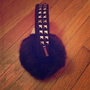Gorgeous gray studded with fur MK earmuffs!!!