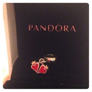 Two love hearts Pandora Charm