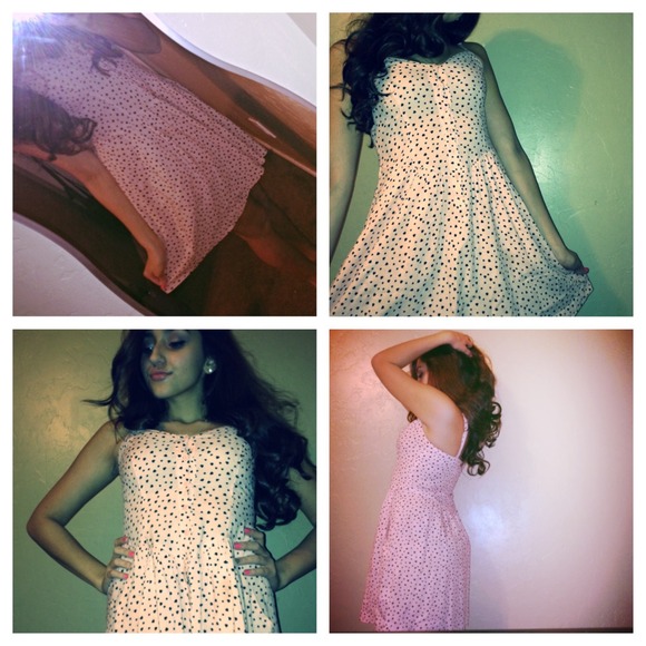 pink dress with black hearts