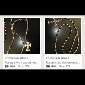 Rosary style beaded necklaces.