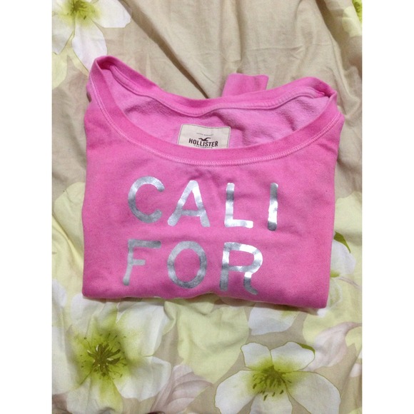 Hollister California pink off the shoulder sweater