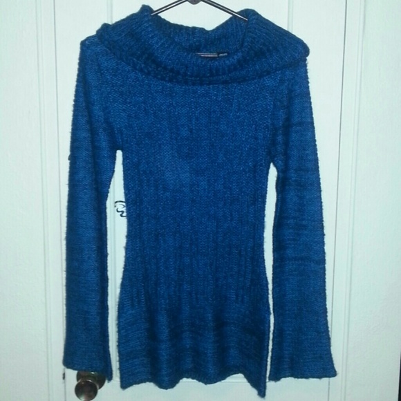 Soft Navy/Turquoise "Planet Gold" Sweater Medium