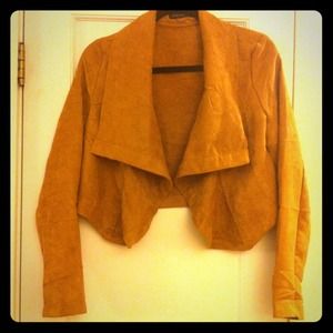 Faux swede cropped jacket