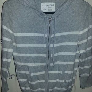 Women's Striped Aeropostale Zip Cardigan Large