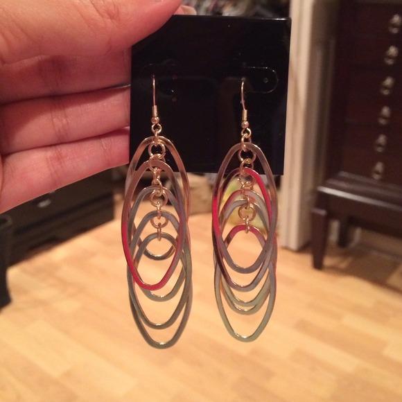 Gold hanging earrings