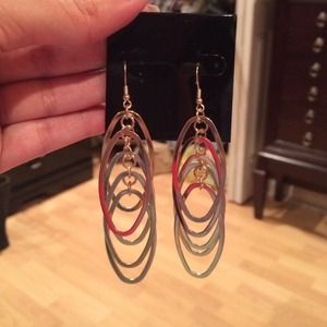 Gold hanging earrings