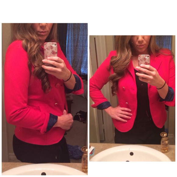 H&M Jackets & Blazers - Red blazer-navy interior with gold and red buttons