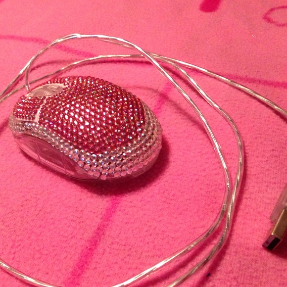 Pink rhinestone mouse