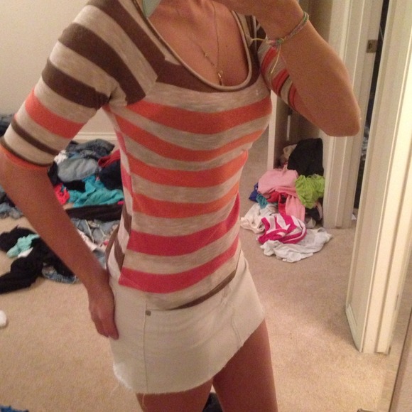 Striped baseball tee