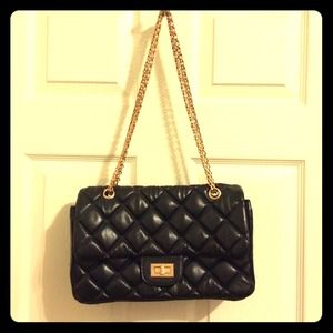 Black quilted bag