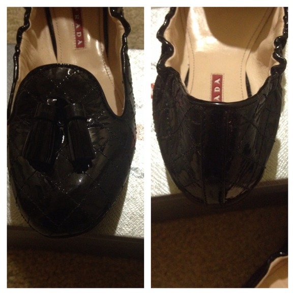 Quilted Loafer Flats In Blk Patent Leather - Picture 3 of 4