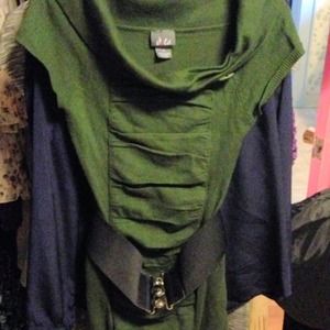 Green Dots Sweater Dress