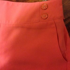 High-rise coral dressy shorts