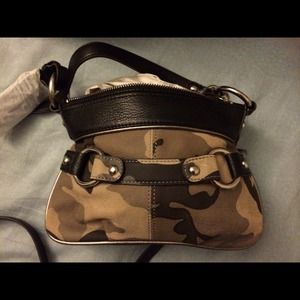 B. Makowsky Camouflage Printed Leather Tote Bag