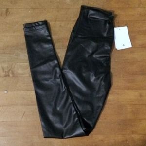 High Waisted Faux Leather Leggings