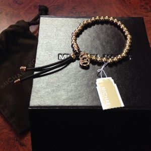 Michael Kors Goldtone Beaded Stretch Bracelet