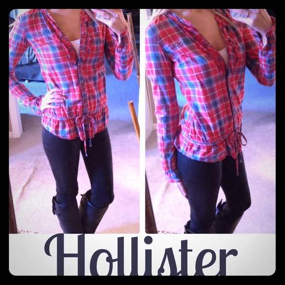 Brand new Hollister button up with tie