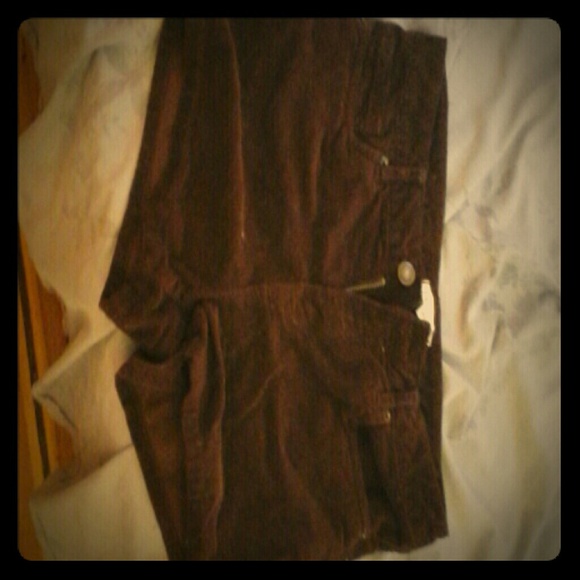 Violet red velvet shorts